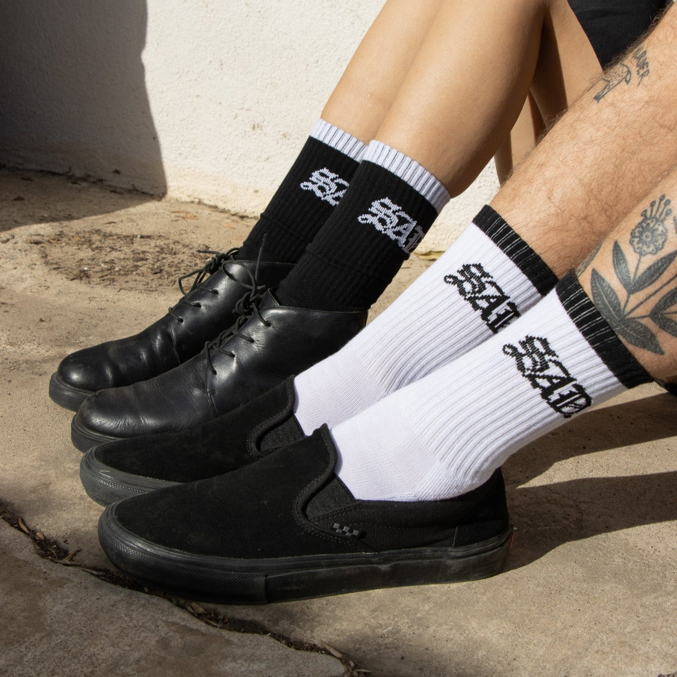 TWO SOCK PACK // BLACK + WHITE